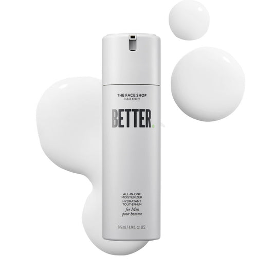 The Face Shop Better All-in-one Men Daily Face Moisturizer, Aftershave with Hyaluronic Acid & Niacinamide, Lightweight, Non-sticky Formula, Hydrates & Soothes Post-Shave Irritation, Korean Skin Care