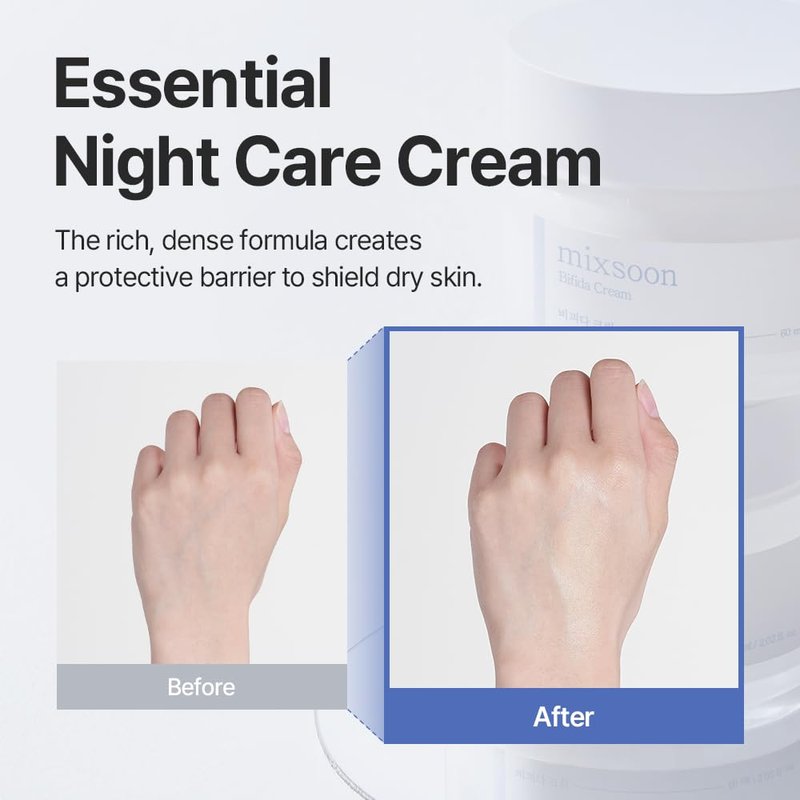 mixsoon Bifida Cream – Last layer Night Cream Hydrating & Strengthening Barrier, Gentle Moisturizer Face Cream for Healthy-Looking Skin 2.02 fl.oz / 60ml Korean Glass Skin Care