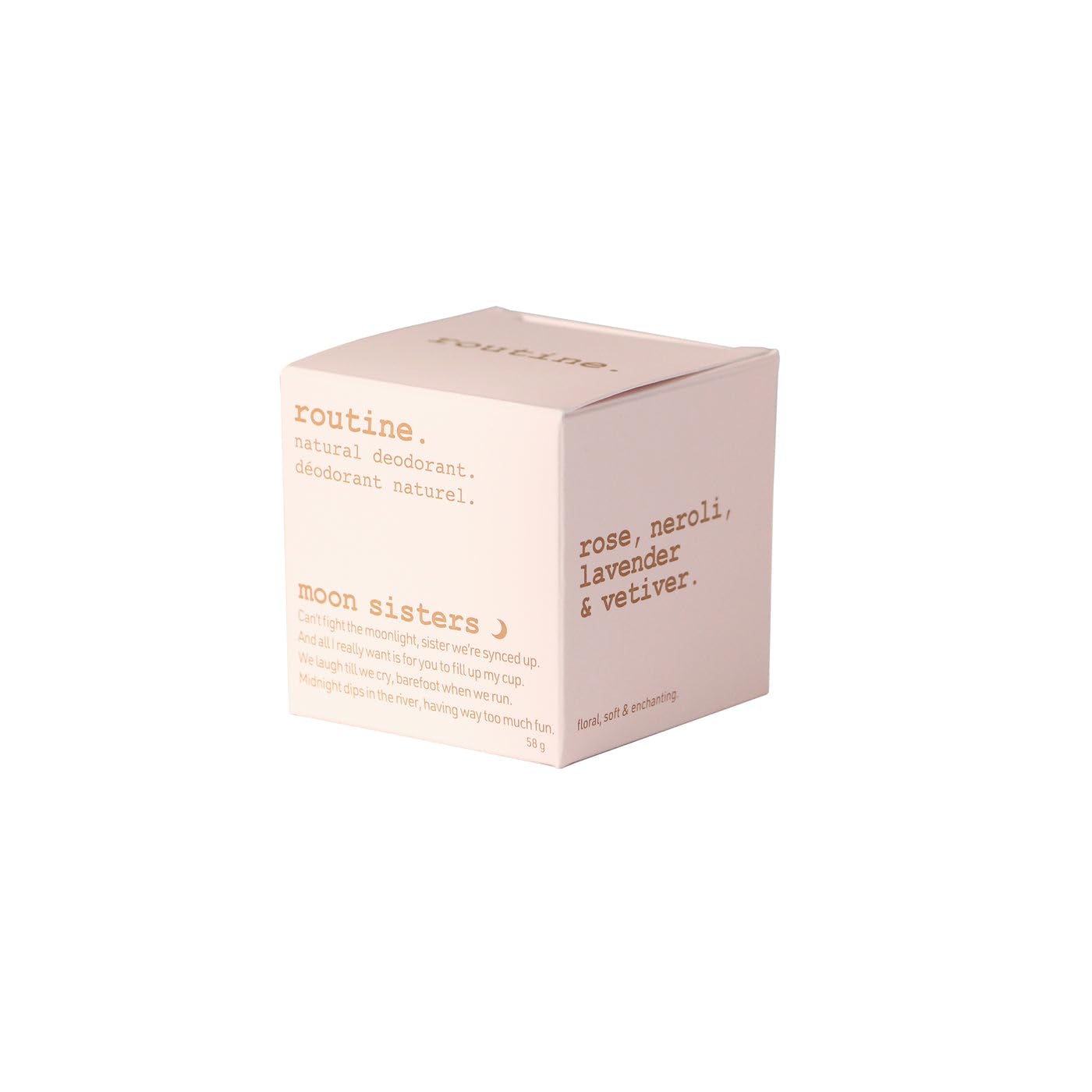Routine. Natural Deodorant (2 Fluid Oz.) Moon Sisters | Aluminum Free Natural Deodorant for Women & Men | Rose, Neroli, Lavender & Vetiver (Cream Jar Formula)