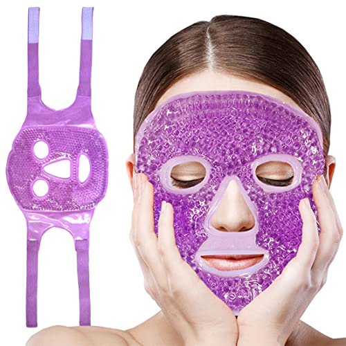 Cold Face Eye Mask, Cooling Mask, Reusable Cold Mask for Hot and Cold Treatment for Eye Strain, Eye Swelling, Eye Redness, Puffy Eyes, Dark Circles, Smooth Fine Lines, and Eye Recover. 1 PCS