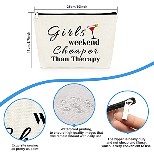 Girls Weekend Gift 3 Pcs Travel Makeup Bag Friendship Trip Gift for Her Best Friends Bestie Sister Cosmetic Bags Christmas Birthday Graduation Present for Women Girls Travel Zipper Toiletries Pouch