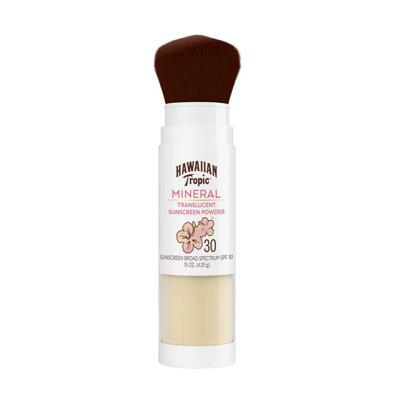 Hawaiian Tropic Mineral Powder Sunscreen Brush SPF 30 & Banana Boat Sport Ultra Water Resistant Sunscreen Spray SPF 50 Twin Pack