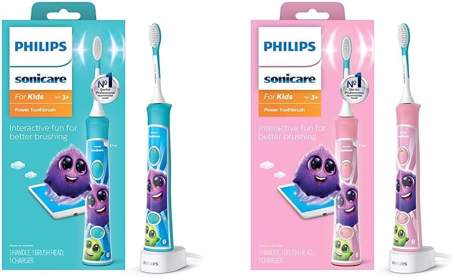 Philips Sonicare Kids Bluetooth Rechargeable Electric Toothbrush - Interactive Design for Ages 3+