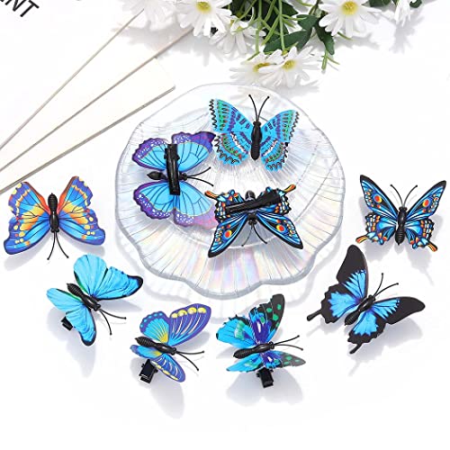 BARTOSI Blue Butterfly Hair Clips Butterfly Hair Clip Cute Butterflies Hair Pins Hair Accessories for Women and Girls (Pack of 20)