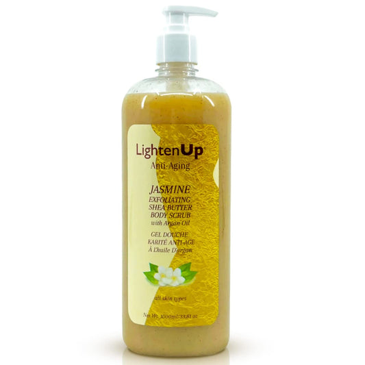 OMIC Lighten-Up LightenUp Exfoliating Body Wash - 33.8 Fl oz / 1000 ml - Formulated to Exfoliate and to Nourish Skin, with Shea Butter, Jasmine Oil Argan Oil