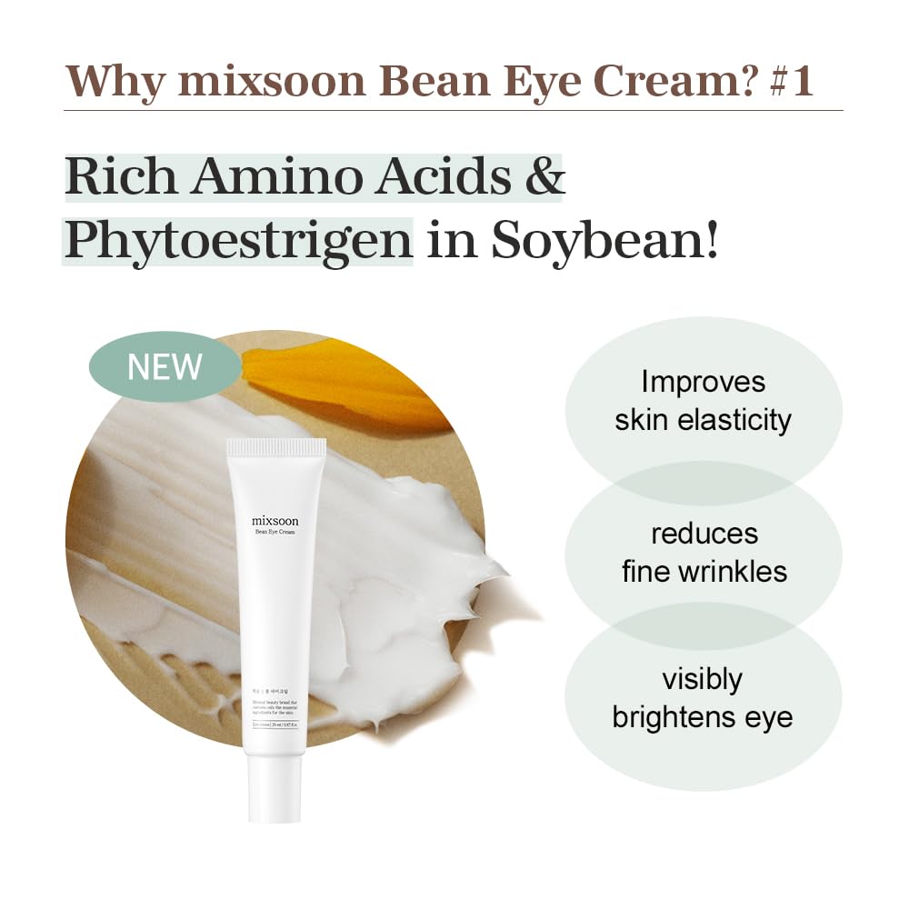 Bean Eye Cream - Hydrating 0.67 fl oz | Nourishing 1.69 fl oz for Dark Circles & Puffiness
