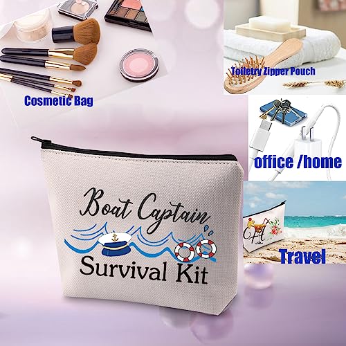 PXTIDY Funny Boat Captain Gift Boat Captain Travel Toiletry Bag Boating Cruise Makeup Bag Boat Owners Gift