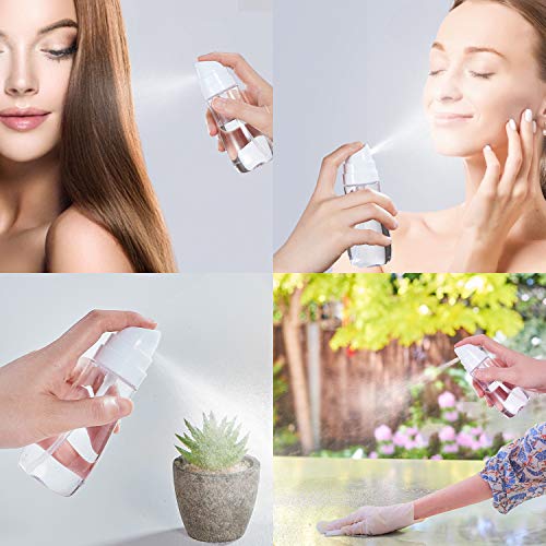 Small Spray Bottle with Fine Mist, 2 Pack 3.4oz/100ml Travel Spray Bottles for Hair and Face, Refillable Spray Bottles for Cleaning Solutions, Perfume, Liquid Cosmetics, Essential Oils TSA Approved
