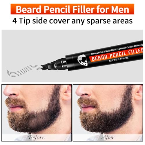 Beard Shaper for Men Beard Shaping Tools - Beard Straightener, Beard Template Guide, Professional Straight Edge Razor, Edge Blade, Barber Pencil, Beard Comb, Scissor, Gifts for Men Boyfriend Husband