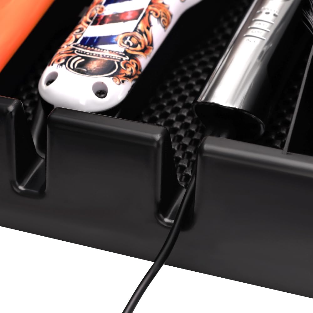 Barber Clippers Tray Station Hair Trimmer Holder Multifunctional Razors Case Stylist Hairdressing Combs Clips Scissors Holder(12.87" X 8.9")