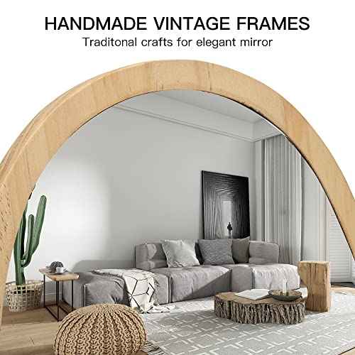 Geloo Vanity Makeup Table Mirror - Desk Mirrors 360 Adjustable Rotation,Wood Framed Small Standing Mirror for Bedroom,Tabletop,Office,Antique,Dresser,Countertop 11.8'' x 7.8''