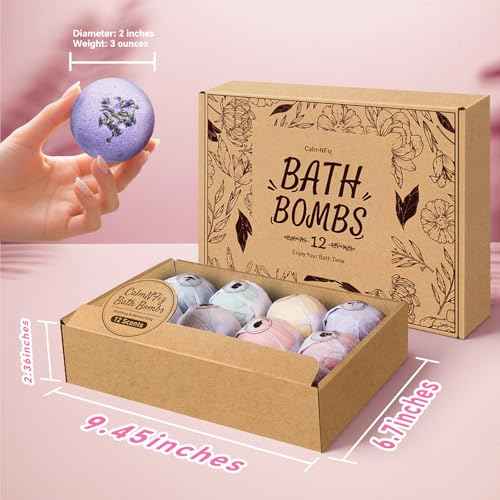 Bath Bombs for Women, 12 PCS Bath Set, Natural Bubble Bathbombs with Shea Butter, Dry Skin Moisturizing, Present for Mother¡¯s Day, Birthday, Valentine¡¯s Day for Mom, Wife, Her, Girls