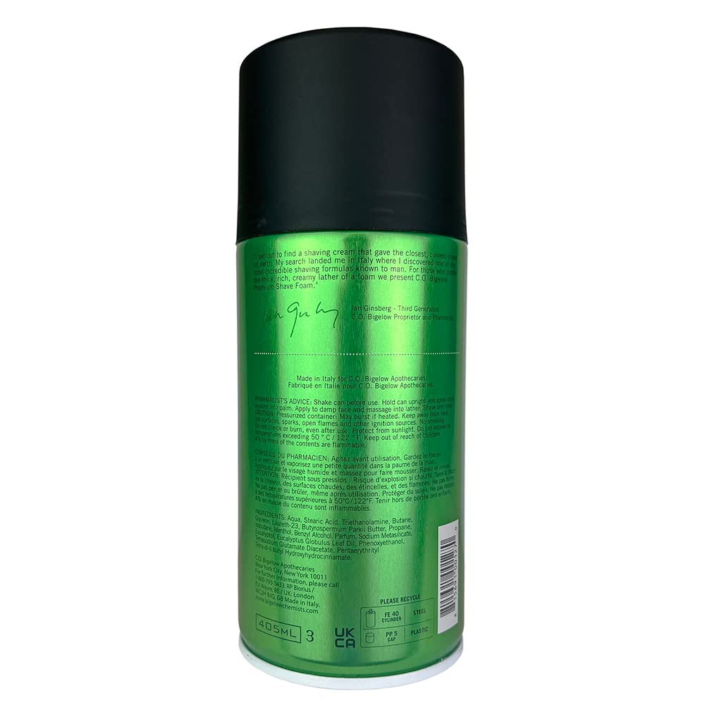 C.O. Bigelow Shaving Foam - Eucalyptus Oil Men's Shaving Cream | 5.2 oz for All Skin Types