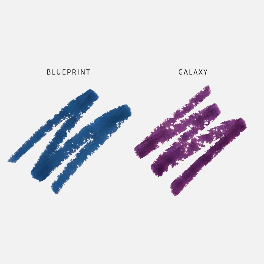 LITHE BEAUTY Smudge-Proof Gel Eyeliner Pencil Set, Long Wear Retractable Eyeliner with Ultra Thin Tip & Angled Brush, High Definition Vegan Makeup Duo in Shades Blueprint and Galaxy