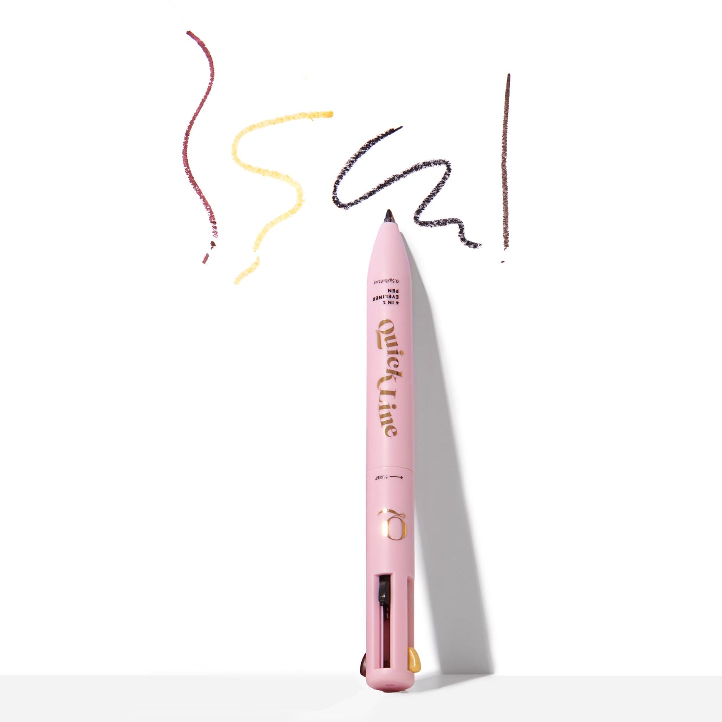 The Quick Flick 4-in-1 Makeup Eyeliner Pen – Black, Brown, Burgundy & Gold Shades – Smudge-Proof, Vegan, Blendable – Long Lasting Eyeliner for Bold & Subtle Looks (fit colors 4 in 1 makeup pen)