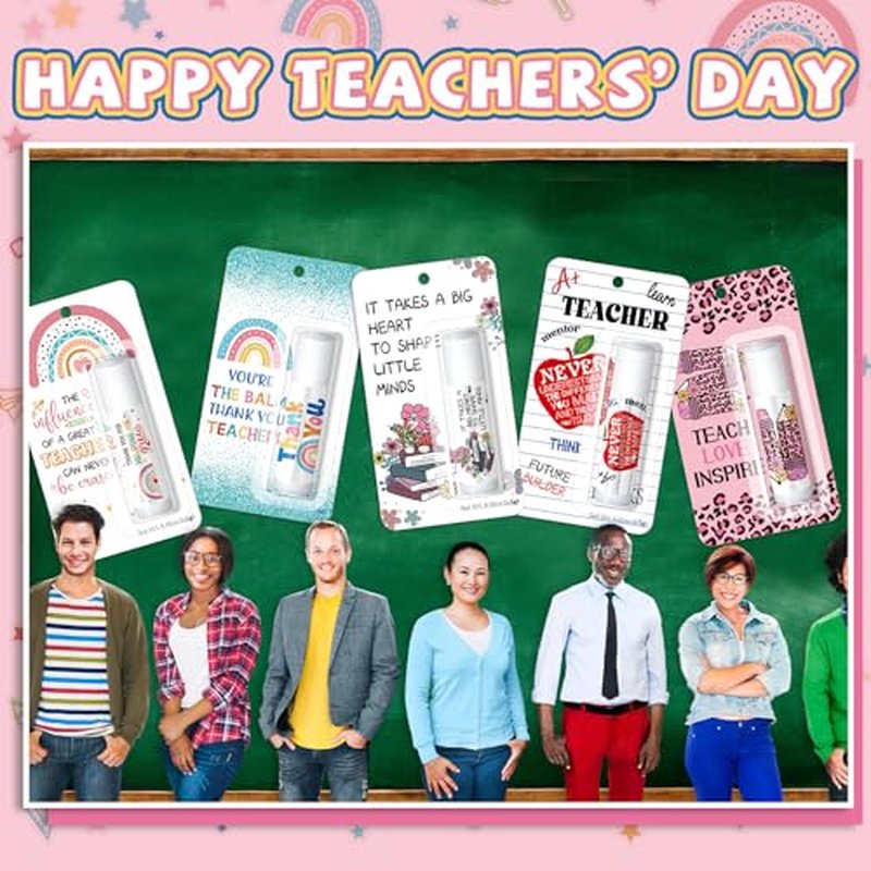 60 Pack Christmas Teacher Appreciation Gifts Bulk Lip Balms Employee Staff Appreciation Teacher Staff Team Thank You Gift Bulk Christmas Party Favors for Xmas Stocking Stuffers for Women Men (Classic)