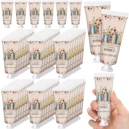 Leelosp 48 Pcs Christmas Hand Cream Mini Book Lover Gift for Women Hand Lotion Travel Size for Dry Cracked Hands Book Club Gifts Bulk Christmas Stocking Stuffer