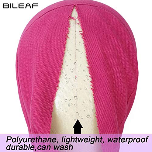 22 Inch Canvas Block Head Mannequin Wig Head With Stand Pink for Display with Mount Holes(Rosy)