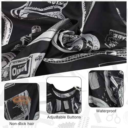 NICEMOVIC Hair Cutting Barber Cape for Men Women Kids with Neck Duster Brush and Barber Brush, Professional Barber Accessories Cleaning Supplies for Salon Haircut Styling