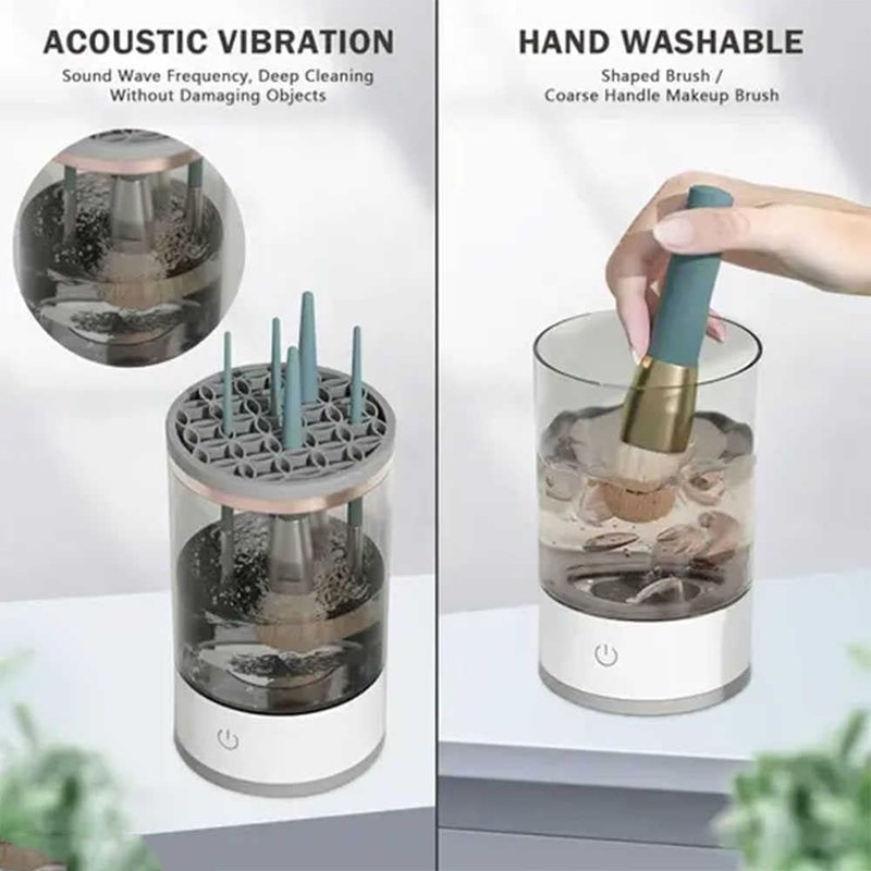 Electric Makeup Brush Cleaner Machine, 2025 Upgrade Cosmetic Brush Cleaner, Deep Cleaning All Types of Brushes, Keeps Brushes Hygienic and Skin Healthy