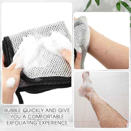 Juexica 8 Pcs Exfoliating Washcloth Men Wash Face Cloth Rustic Dual Sided Bath Washcloth 9.8 x 9.8'' Facial Scrubber Men Exfoliating Shower Towel for Body and Face (Waffle Pattern,Light Color Series)