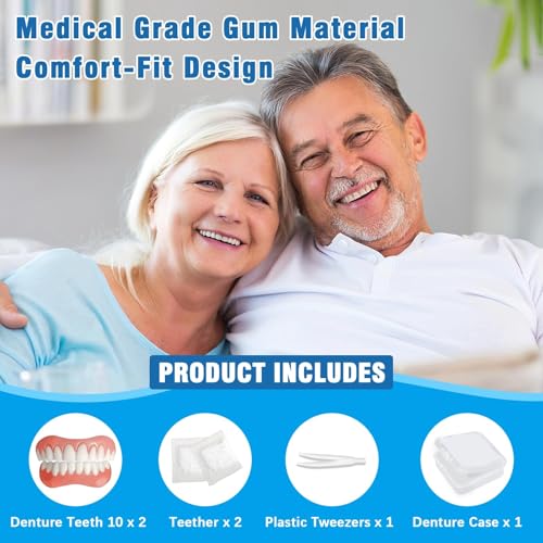 Moldable False Teeth - Silicone Dentures - Men and Veneers Teeth for Women - Upper and Lower Matching Set - Fix Your Smile at Within Minutes - 1PCS - Z