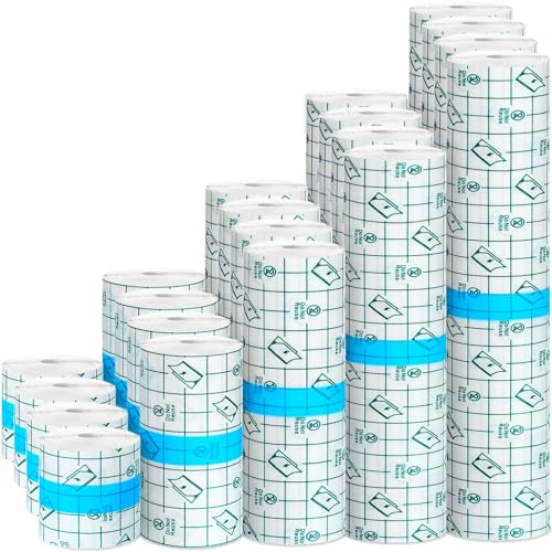 20 Rolls Tattoo Aftercare Bandage Warp Waterproof (2", 4",6",8",10" Wide) Second Skin Tattoo Cover Up Tape Tattoo Healing Wrap Tattoo Supplies for Swimming, Shower, Wound Initial Healing