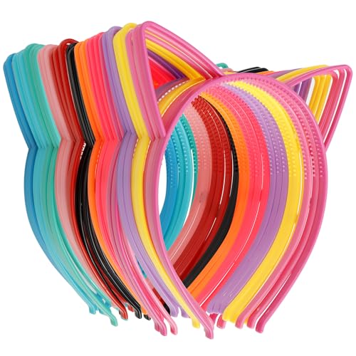 COCIDE 36Pcs Cat Ears Headbands Plastic Taylor Party Decorations Kitty Headbands for Gabby Party Favors Birthday Supplies for Women Halloween Hair Accessories Hair Hoops Costume