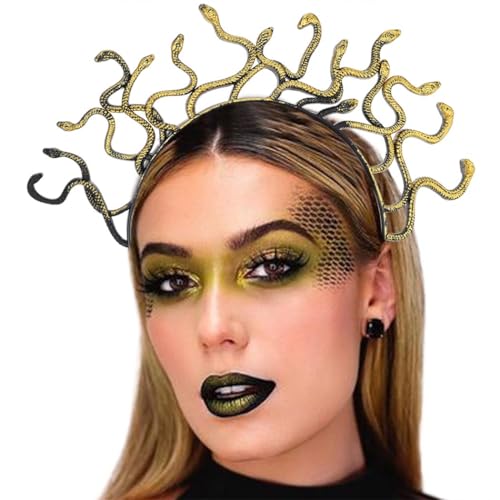 BARTOSI Medusa Snake Headband Greek Goddess Headpiece Halloween Costume Hair Accessories for Women and Girls