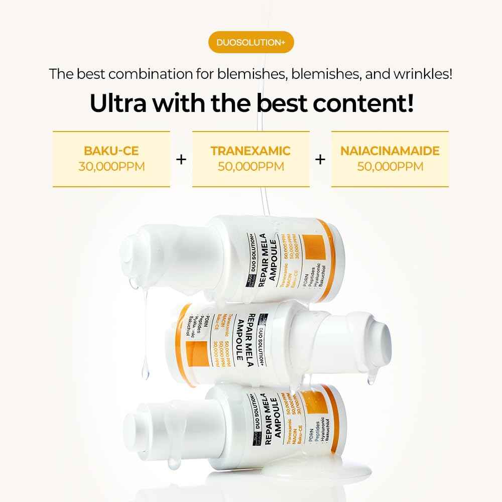 Niacinamade 29,500ppm + Baku-CE 3% Toner, Duo Solution Repair Mela Toner - Rice Extract+Lactobacillus, Niacinamade, Bakuchiol 30,000ppm, PDRN, Peptides, Hyaluronic