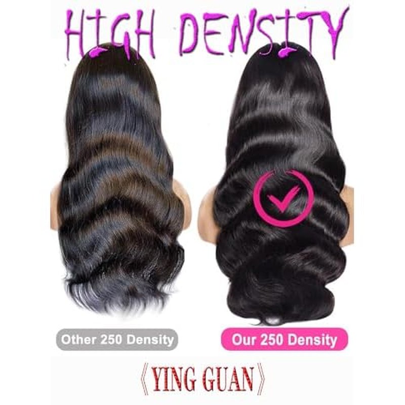 250 Density Hd Lace Front Wigs Human Hair Wear and Go Glueless Wigs Human Hair Pre Plucked Lace Bleached Knots Lace Front Wig 250 Density body wave Wig 13x4 Body Wave frontal Wigs 24 inch