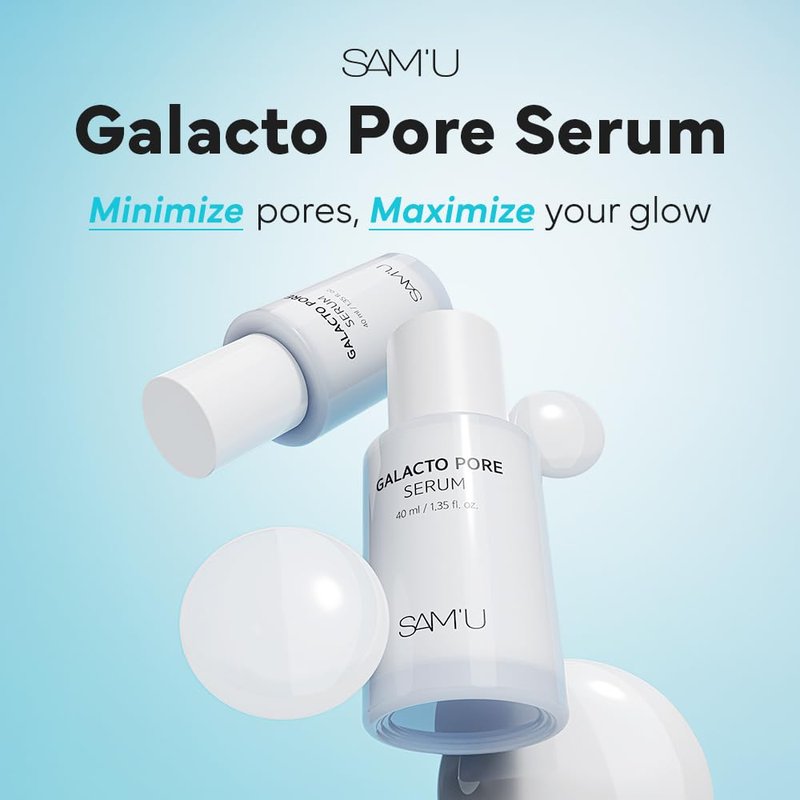 SAM'U Galacto Pore Serum – Pore Minimizing Facial Serum with Galactomyces For Glass Skin – Korean Skin Care, Tightening & Hydrating with AHA, PHA, BHA, Suitable for Acne-Prone Skin – 1.35 Fl. Oz