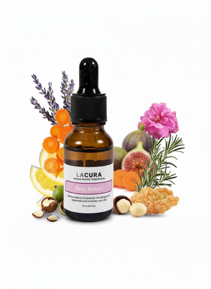 Lacura Therapeutic Face Oil with Vitamin E & Organic Jojoba - Natural Anti-Aging Facial Serum with Essential Oils for Mature Skin - Hydrating for Wrinkles & Dry Skin, 15ml