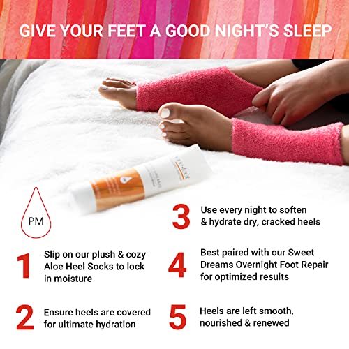 Benefeet Toeless Aloe Moisturizing Heel Socks - Effective Overnight Foot Rejuvenation, Targeted Hydration to Soften Dry Skin, Infused w/Coconut Oil, Aloe + Jojoba Seed Oil, 1 Pair (1 Pack)