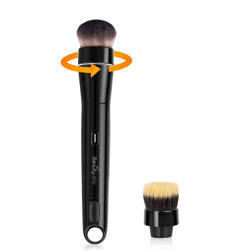 360° Rotating Makeup Brush - Smart Electric Application with 2 Replaceable Heads | Adjustable Speeds for Effortless Makeup