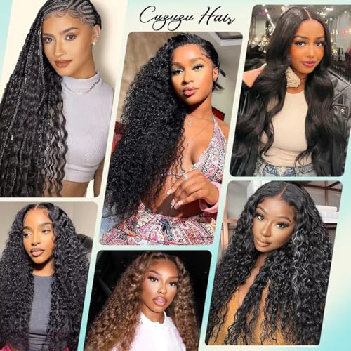 12A Human Hair Bundles 16 Inch Deep Wave Bundles Human Hair 100% Unprocessed Brazilian Virgin Deep Curly Weave 1 Bundle Water Wavy Hair Extensions Real Human Hair 1B Bundle for Women