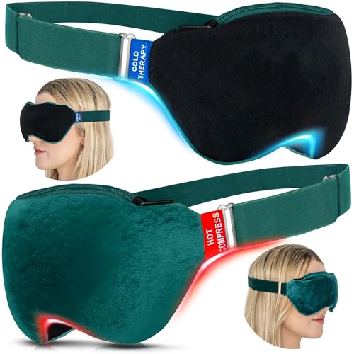 Medi Grade 2-in-1 Heat and Cooling Eye Mask - Microwave Activated Heated Eye Mask for Dry Eyes, Styes and Blepharitis and integrated Cooling Eye Mask for Puffy Eyes, Dark Circles or Migraines
