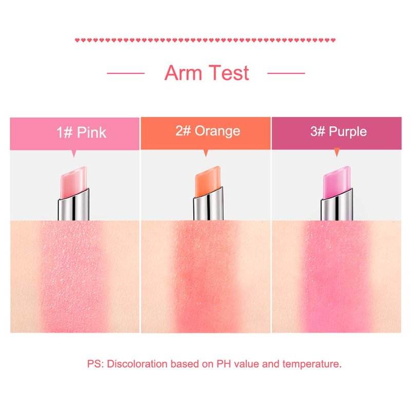 Petansy 3 Colors Jelly Lipstick Set Moisturizing Magic Temperature Color Changing Long Lasting Lip Balm