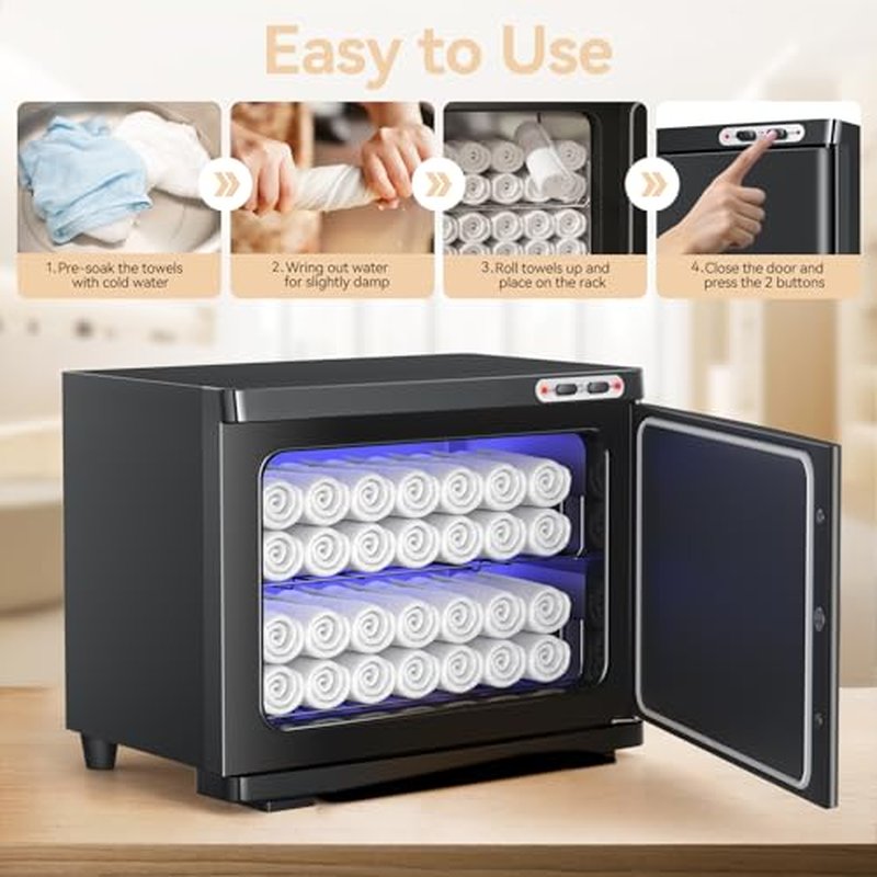 Hot Towel Warmer for Spa, Thermostatic Towel Heater, 2-in-1 Professional Mini Towel Warmer, Beauty Salon and Spa Towel Warmers for Facial.(20L-Black)
