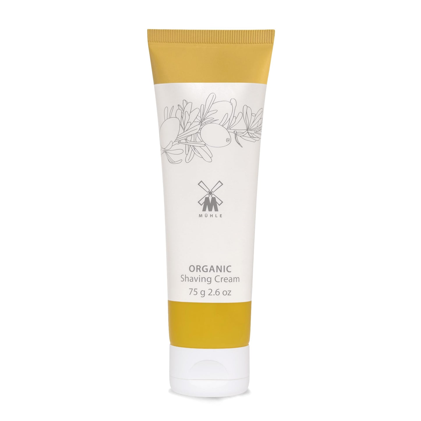MÜHLE Organic Shaving Cream | Natural Shaving Cream with Argan Oil & other Essential Oils | TSA Travel Size Friendly | BDIH Certified | 100% Vegan | 75mL (2.5 oz) Squeeze Bottle
