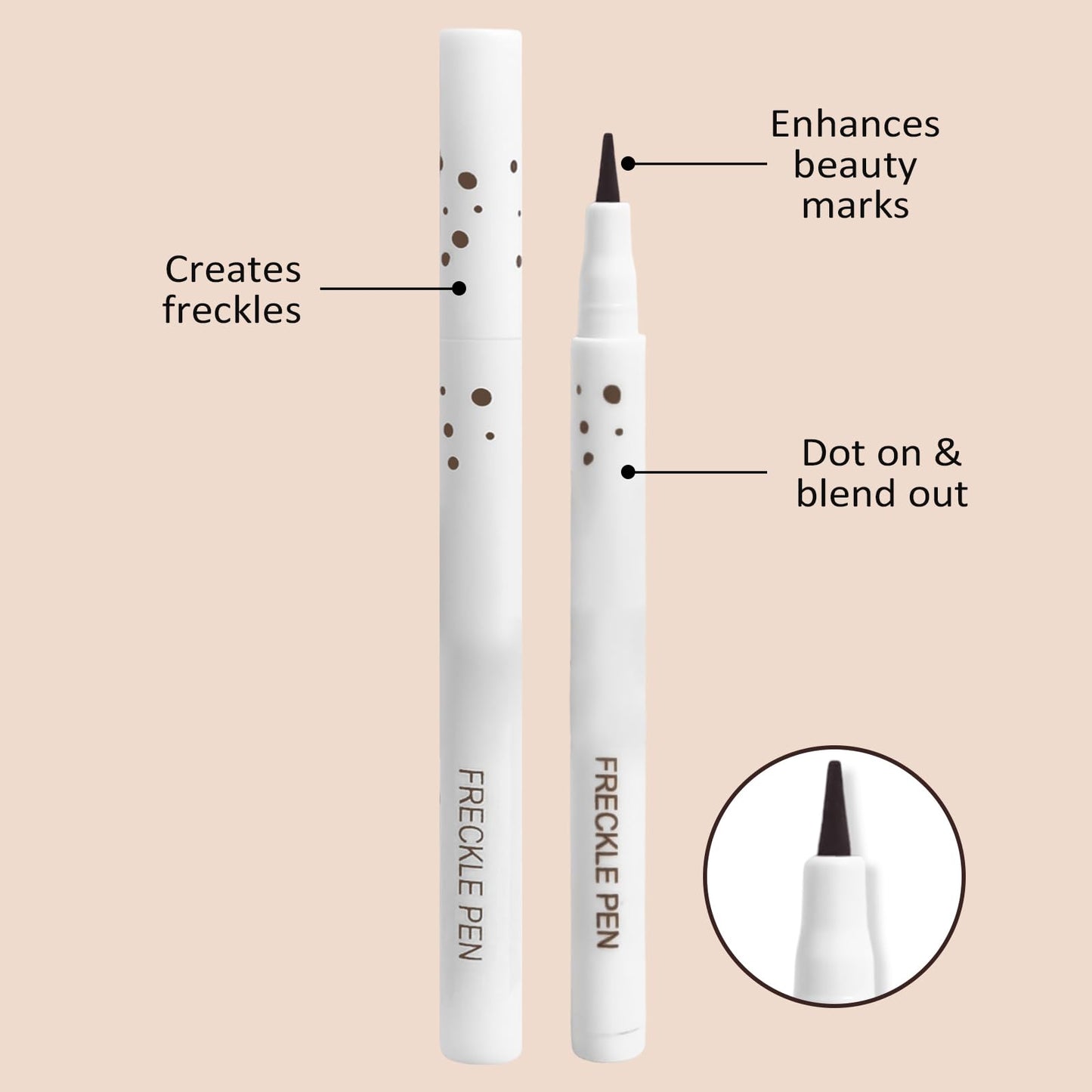Janwana Freckle Pen Lifelike Natural Freckle Makeup Waterproof & Smudge Proof 2PCS Long Lasting Freckle Faux Looking Freckle Pencils - Light Brown + Natural Coffee