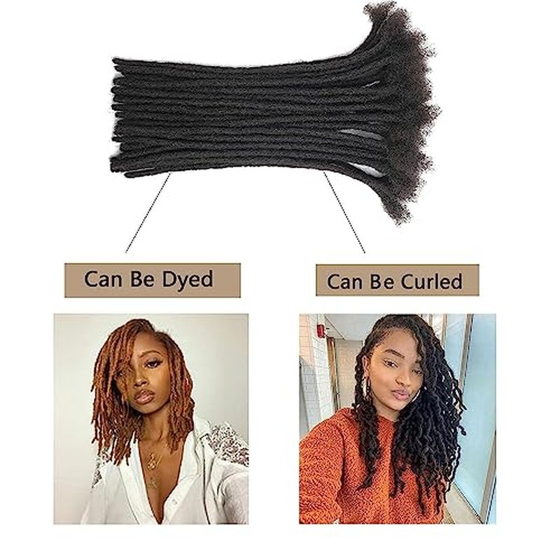 Loc Extensions Human Hair For Men/Women 8 Inch 0.6cm 60strands Width 100% Full Handmade Permanent Dreadlock Extensions Human Hair An Be Dyed Bleached Curled (100% Human Hair,Natural Black)