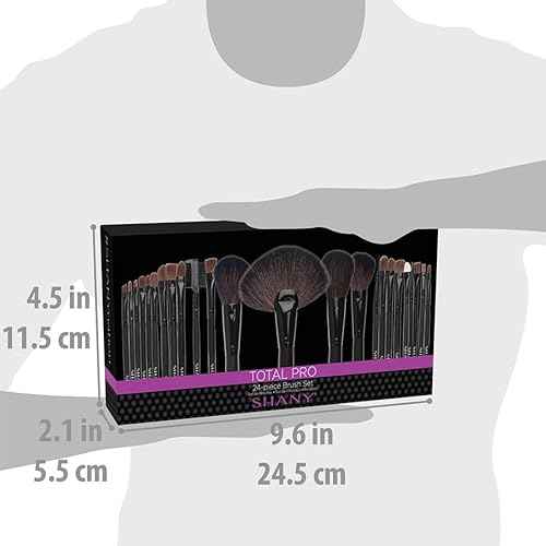 SHANY Makeup Brush Set Studio Quality Total Pro Make up Brushes with Pouch- Cosmetics applicator for Foundation, Powder, Eyeshadow, Concealer, Liner and more - 24 Count