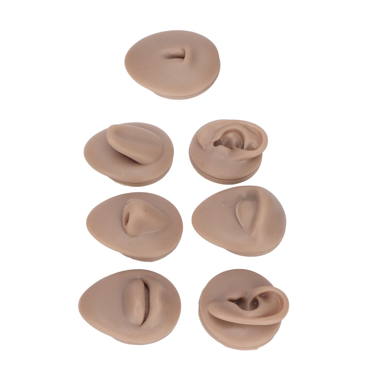 ar Model, 3D Simulation Soft Reusable Nose Tongue Model Silicone Body Piercing Practice Model Fake Body Parts Silicone Body Parts for Piercers (Deep Skin Color)