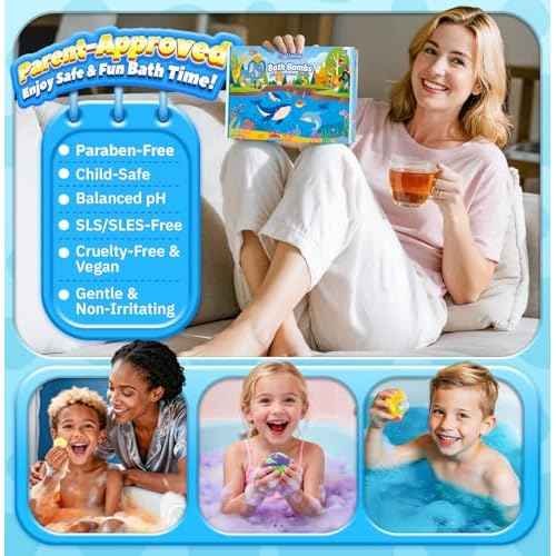 Bath Bombs for Kids with Surprise Inside, 20 Pack Handmade Bath Bomb Gift Set with Glow-in-The-Dark Toys, Fizzy Bath Balls for Fun, Great Christmas Gift or 2025 Advent Calendar for Boys & Girls