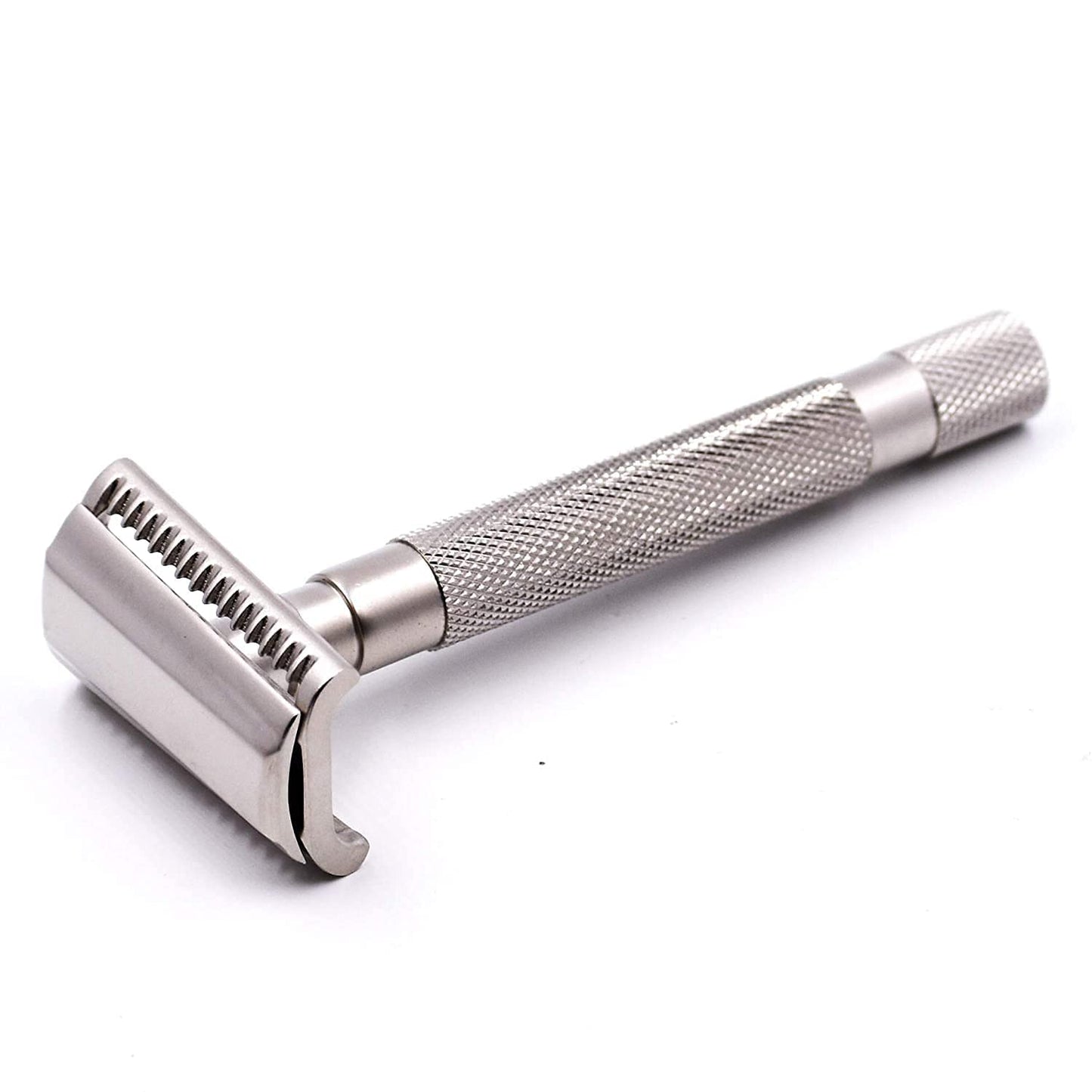 Parker Semi-Slant Safety Razor – Satin Chrome Finish | Smooth, Efficient Double Edge Wet Shaver for Men | Slanted Cutting Action + 5 Platinum Blades Included | Iconic Brand