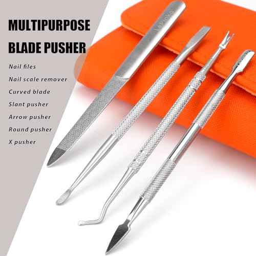 Nail Clippers Set for Thick Toenails and Fingernails, Heavy Duty Podiatrist Clippers for Ingrown Nails, Manicure Sets with Travel Leather Case, Gifts for Stocking Stuffers Men Women, 6PCS Orange