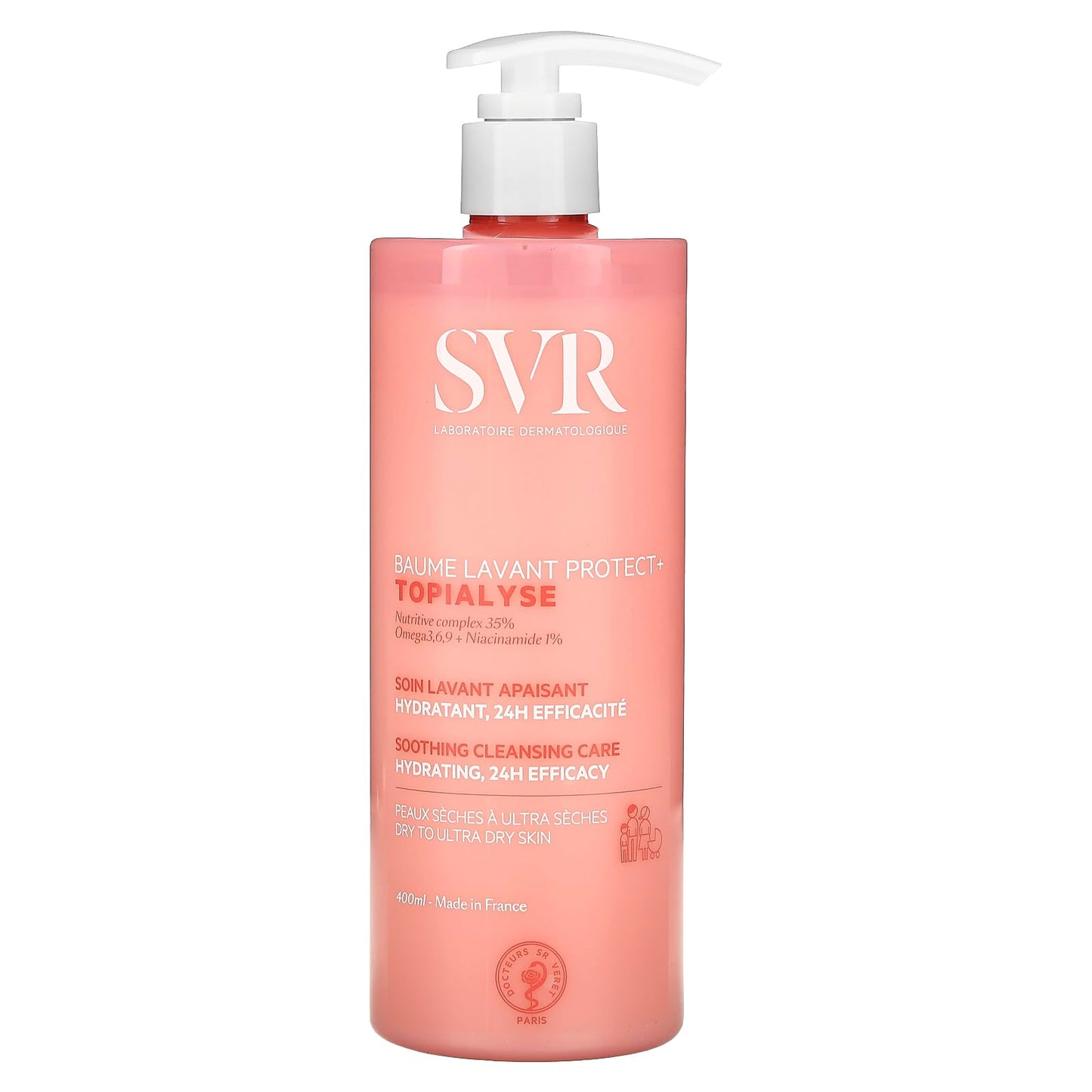 SVR Topialyse Cleansing Balm – Gentle Soothing Cleanser for Dry, Sensitive Skin – 24H Hydration – Multi-Purpose Use – Soap-Free & Sulfate-Free - Fragrance-Free, – Dermatologically Tested – 13.5 fl oz