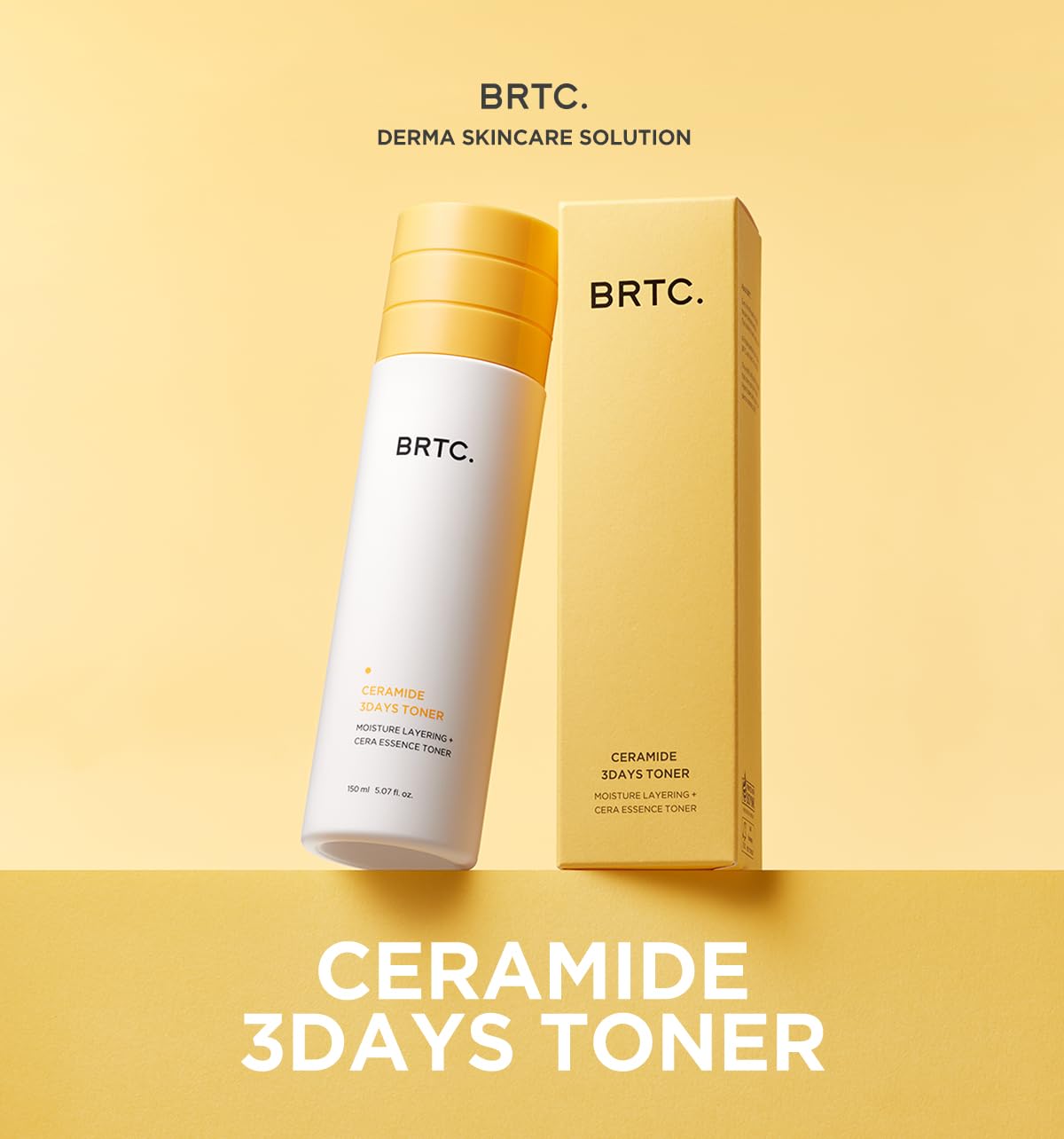BRTC Ceramide 3days Toner | Moisture Solution | Essence Toner | Ceramide Layering | for Dry & Dull Skin, Korean Skincare (150ml, 5.70 fl.oz)