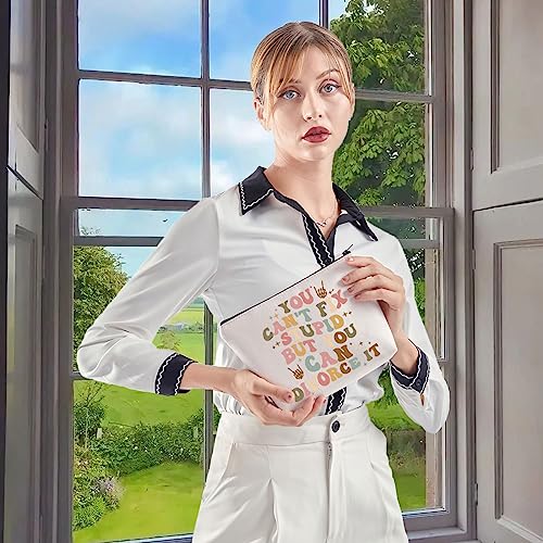 WCGXKO Divorce Gift Ex Wife Makeup Bag Zipper Pouch (DIVORCE IT) - Travel/On-the-go, Makeup Storage, Organizing Essentials, Gift for Cosmetic Enthusiasts